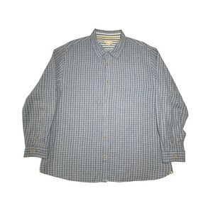 Carbon 2 Cobalt XXL Plaid Button Down Long Sleeve Textured Shirt Mens‎ Casual
